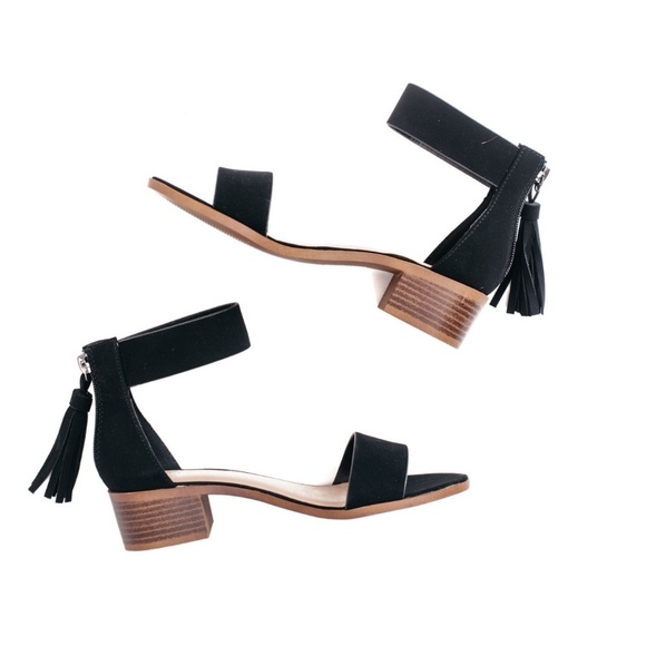 Black Ankle Strap Sandals - Picture 3 of 8